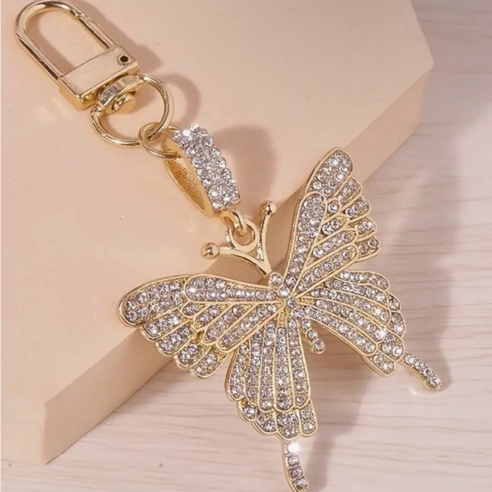 Gold and Silver Butterfly Keychain